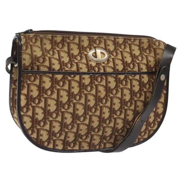Christian Dior Trotter Canvas Shoulder Bag Brown - Picture 1 of 16